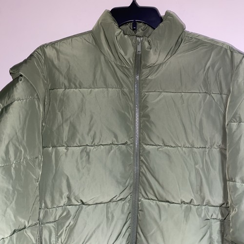 WeWoreWhat Green Snap Off Sleeve Nylon Quilted Puffer Jacket/Vest 2 In 1 Sz Sm - Picture 4 of 10