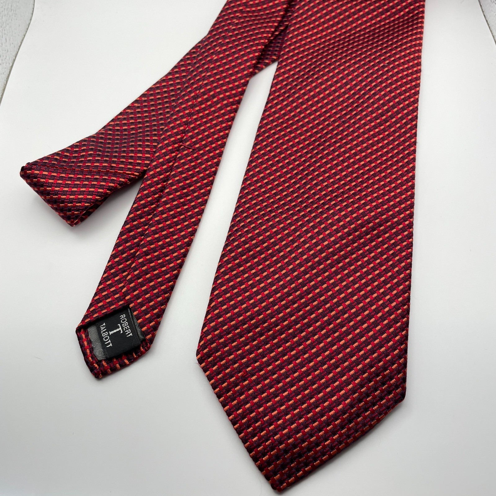 Robert Talbott Red Geometric Pattern Silk Men's N… - image 1