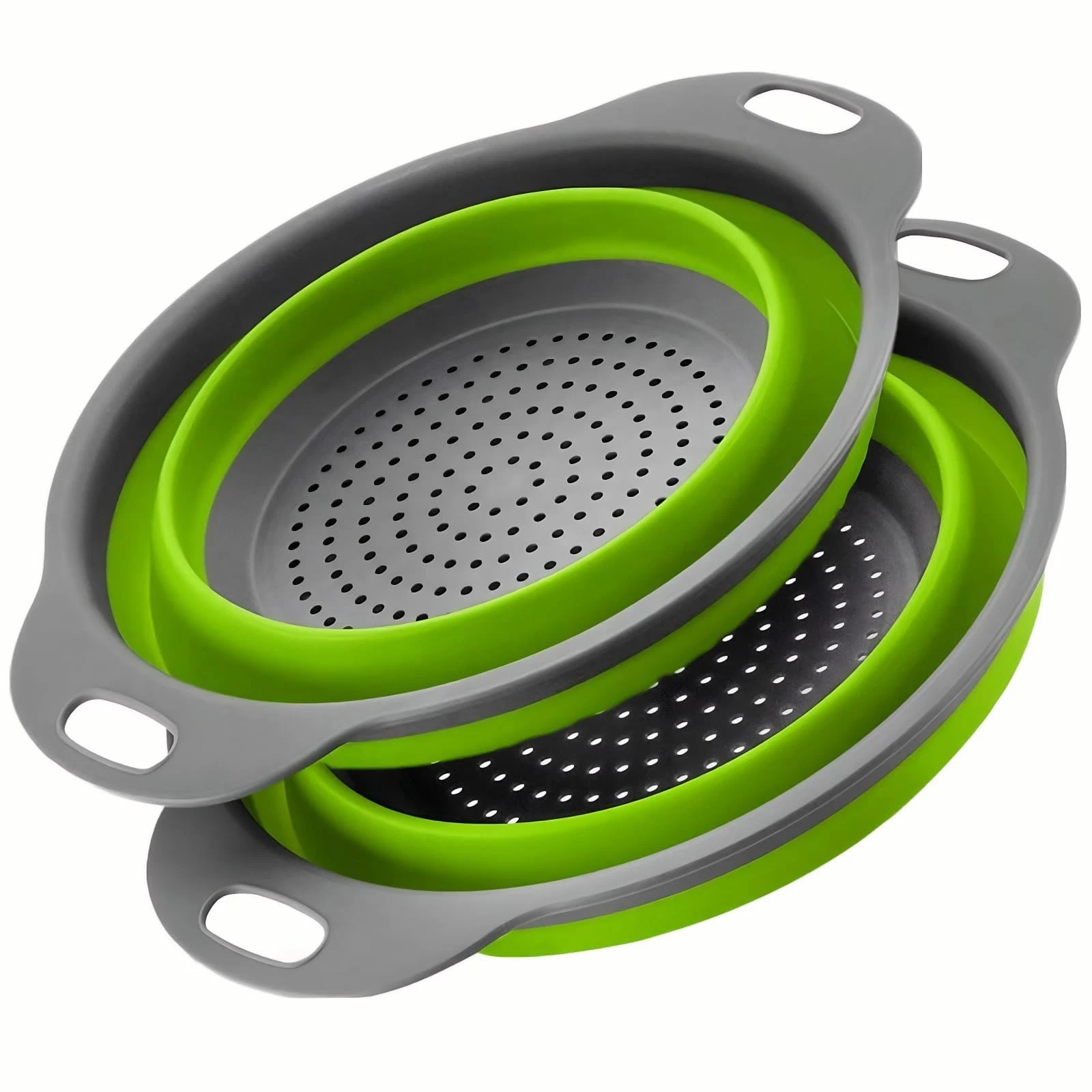 Silicone Colander Collapsible Strainers Set for Kitchen- 2 Pack (5Qt) -Over H...