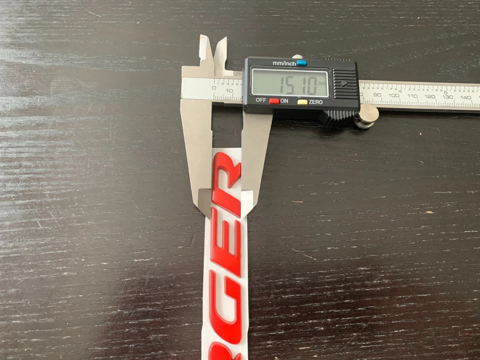 Charger Letters Badge Red Nameplate Gloss Emblem for Rear Trunk Lid Dodge - Image 2 of 3