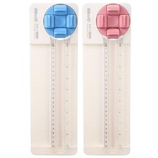 2 Pack 4-in-1 Paper Cutter - Pink  Blue, Multi-Function Scrapbooking Paper T...