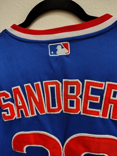 VINTAGE MAJESTIC AUTHENTIC FLEX RYNE SANDBERG #23 V-NECK STITCHED JERSEY - SIZE 48 - Bild 9 von 9