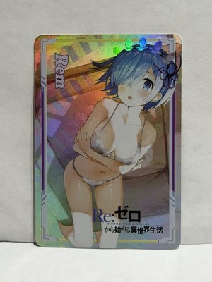 Rem Re:Zero Bikini RARE BEAUTY Goddess Waifu Anime Holo Girl Card Foil Lewd Cute