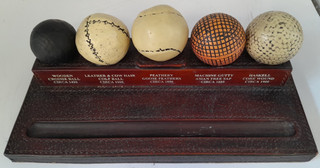 Vintage History of Golf Balls Replica Desk Display Pen Stand Gift A9 Y199