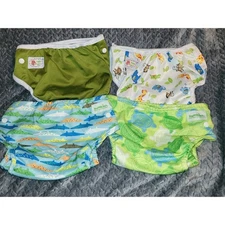 Bumkins Swim Diapers Reusable Diaper cover Set of 4 Assorted Patterns