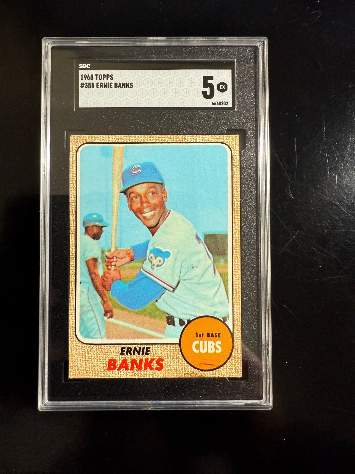 1968 Topps Baseball #355 Ernie Banks Chicago Cubs SGC 5 BROKEN SLAB SEE PICS