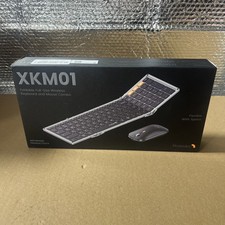 Foldable Keyboard and Mouse, XKM01 Folding 2.4G+Dual Bluetooth, Black Gray