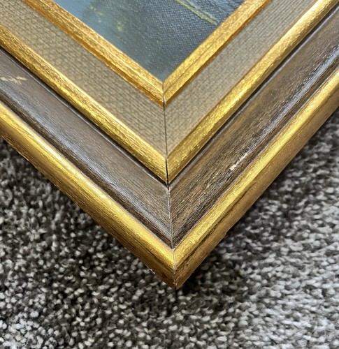 Vintage Framed S. Hopkins Oil Landscape Painting Trees Mountain Scene 20x16 - Picture 13 of 14