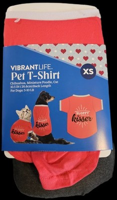 Pet T-Shirt * ''Sloppy Kisser'' * Vibrant Life * for Dogs & Cats * Size XS * New *