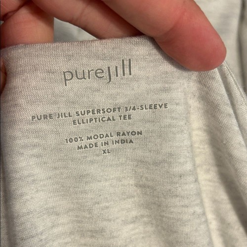 J. JILL Pure Jill Size X-Large Supersoft 3/4 Sleeve Elliptical Tee Modal Rayon - Picture 4 of 7