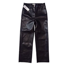 Wilfred Aritzia NWT Black Melina Cropped Faux Leather Pants Straight High Rise