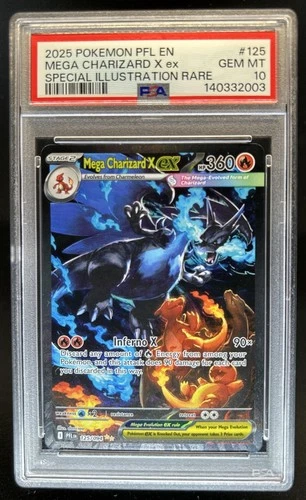2025 Pokemon PFL Mega Charizard X ex Special Illustration Rare #125/094 PSA 10