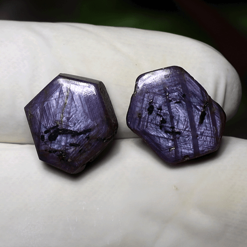 Lote Luminoso ~ 8 Piezas Zafiro Estrella Trapiche Natural 13mm-16mm Raras Piedras Preciosas Sueltas - Imagen 6 de 12