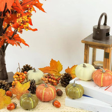 Foam Pumpkin Set For Holiday Staging Multi-piece Collection Vibrant Orange Color