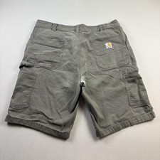 Carhartt Cargo Shorts Mens 38 Green Canvas Rugged Relaxed Fit Utility Carpenter