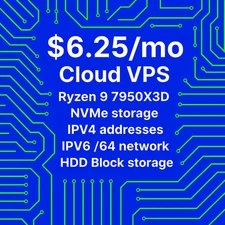 USA Performance Cloud VPS AMD 2 x Ryzen 9 7950x3d  5.7 Ghz DDR5 RAM NVMe Storage