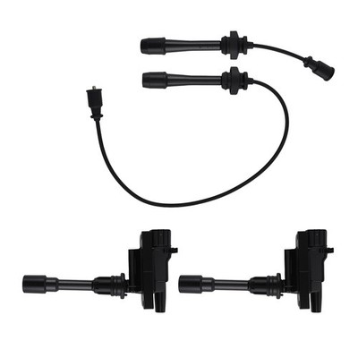 2x Ignition Coil & Wires Set for 2001-03 Mazda Protege L4 2.0L ZZY118100