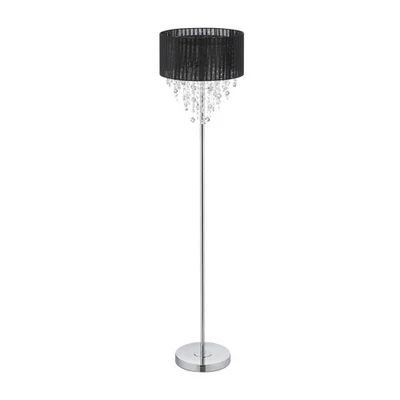 Lampadaire lampe sur pied luminaire décoratif 4,8 kg noir lampadaire à cristaux - Photo 1/4
