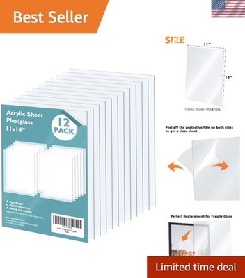 Plexiglass Sheets Acrylic Sheets 12 Pack of 11X14 0.04 Thick Clear