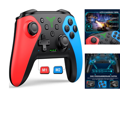 HELLCOOL Switch Pro Controller Kabellos Turbo Macro 15 Std Akku