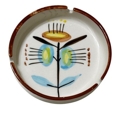 Ashtray 3-Cigarette Rests Ceramic Venus Flytrap Flower Design 5'' Round Unbranded
