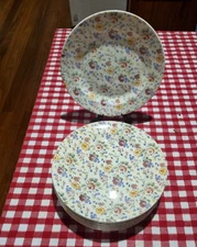 Vintage Churchill Victorian Rose Floral Chintz Dinner Plates 26cm