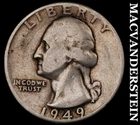 1949-D Washington Quarter- Silver- Scarce Better Date No Reserve #J1040