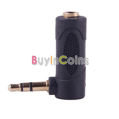 New L Shape Right Angle 3.5mm Male To Female Stereo Plug Adapter Connector HFAU - Picture 2 of 4