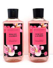 Bath and Body Works Pink Lily  Bamboo Shower Gel Body Wash 10 fl oz Set of 2