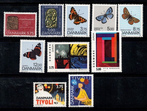 Dänemark 1993 Mi. 1046-1055 postfrisch ** 100% Schmetterlinge, Kunst, Norden, Tourismus
