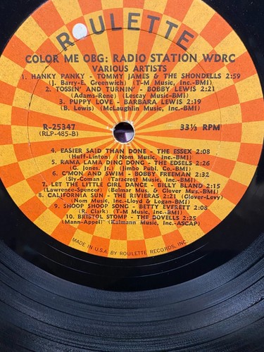 VINTAGE VINYL LP COLOR ME OBG RADIOSENDER WDRC ROULETTE R-25347 - Bild 5 von 7