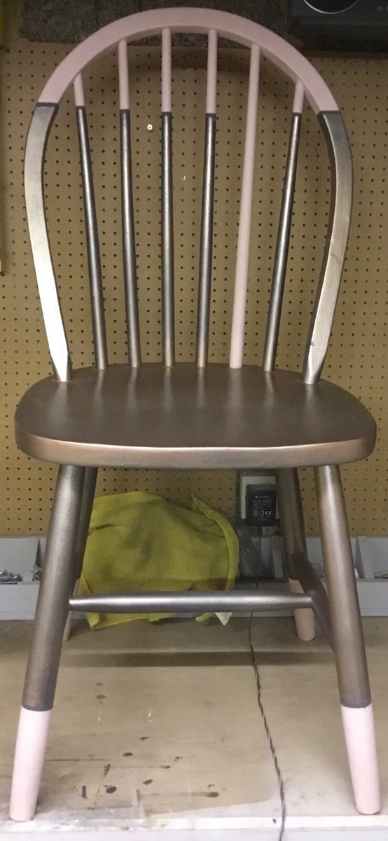Contemporary Accent Chair hand painted in Rose Gold and Salmon Pink