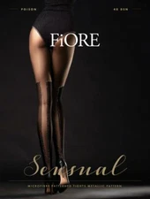 FIORE POISON METALIC PATTERN 40 DENIER PANTYHOSE TIGHTS  3 SIZES
