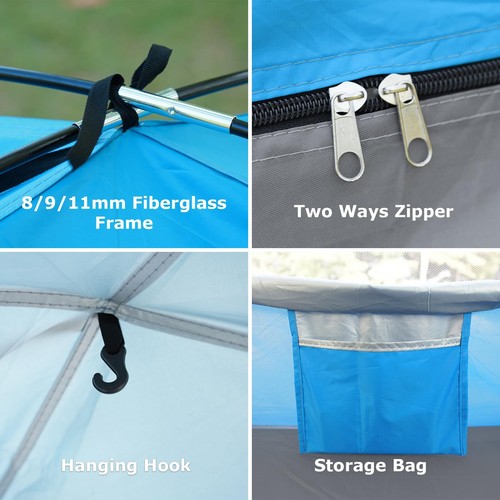 Beach Tent Sun Shelter UPF 50+ UV Protection Portable Lightweight Easy Setup - Picture 4 of 7