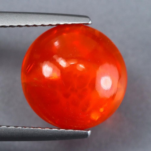 3.05Cts Natural Ethiopian Orange Fire Opal Round Cabochon Loose Gemstone - Picture 2 of 3