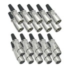 20x XLR Stecker Kupplung 10 Stecker 10 Buchse Mikrofonkabel 3 polig Kabel 20 Set