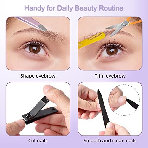 Tweezers Set, Professional Nail Clippers and Tweezer Kit for A-multicolored - Bild 5 von 6