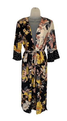 River Island Printed Lightweight Belted Duster Jacket Coat M UK 12 14