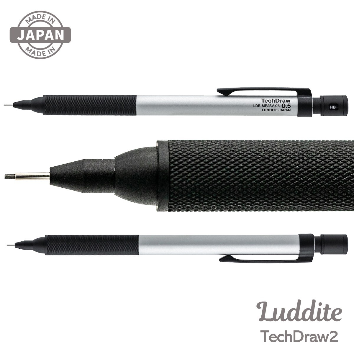 LUDDITE TechDraw2 Aluminum Drafting Mechanical Pencil 0.5 mm