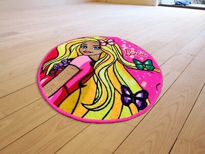 Barbie Doll Movie Pink Floor Mat Area Modern Accent Wool Carpet Living Room  Rugs