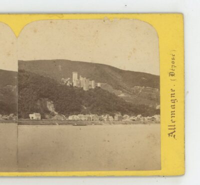 Koblenz Stolzenfels River Droite du Rhine Germany H.J. Stereoview