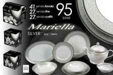 SET CUCINA 95 PEZZI S. TAVOLA+S. THE+S. CAFFE MARIELLA COLOR SILVER ELE-720451