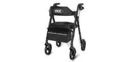 VOCIC Walker, Padded Seat,Backrest,All Terrain,8" Wheels, Height Adjustable,Blk