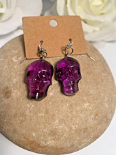 Skull Hanging Light Weight Resin Earrings Halloween