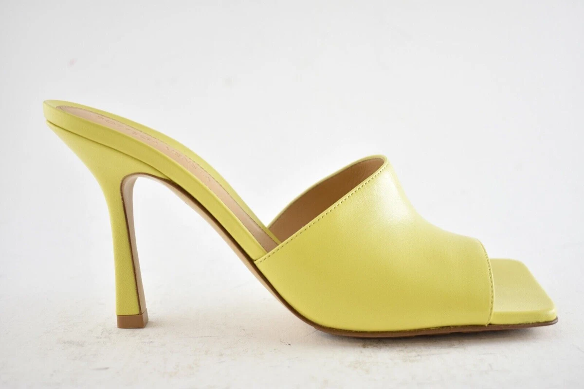 Bottega Veneta Stretch Square Toe Pear Leather Sandal Backless Heel Pump 38.5