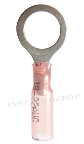 25 pcs 3M RED HEAT SHRINK RING TERMINALS MARINE WIRE CONNECTORS 3/8" STUD EYE - Picture 4 of 4