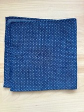 100 Cotton Blue Polka-Dot Pocket Square