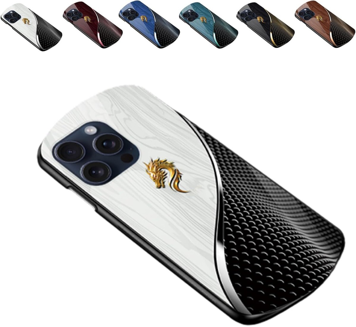 Urgalaxy Dragon Magnetic Glass Phone Case for iPhone 16 Pro Max Anti Drop  Cover
