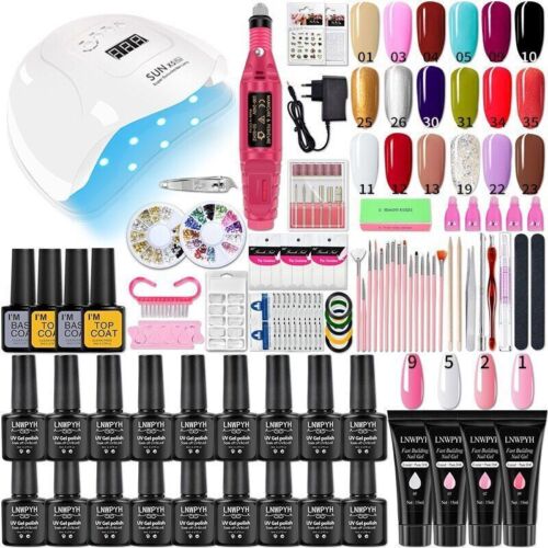Nail Set With 54W/36W UV Nail Lamp Dryer & Nail Drill Machine For Manicure Set - Picture 29 of 33