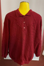 VGT Donn Kenny Textured Burgandy Sweater Shirt with Collar Nice Condition